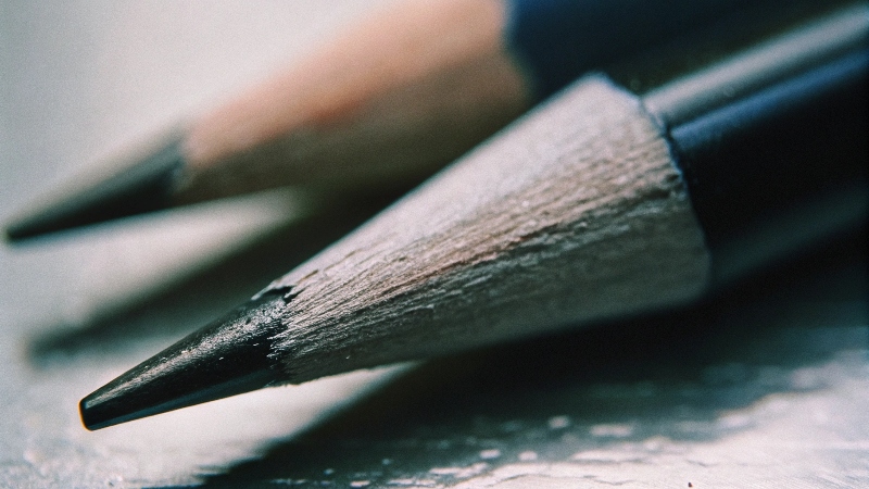 Someone drawing with a 2B pencil